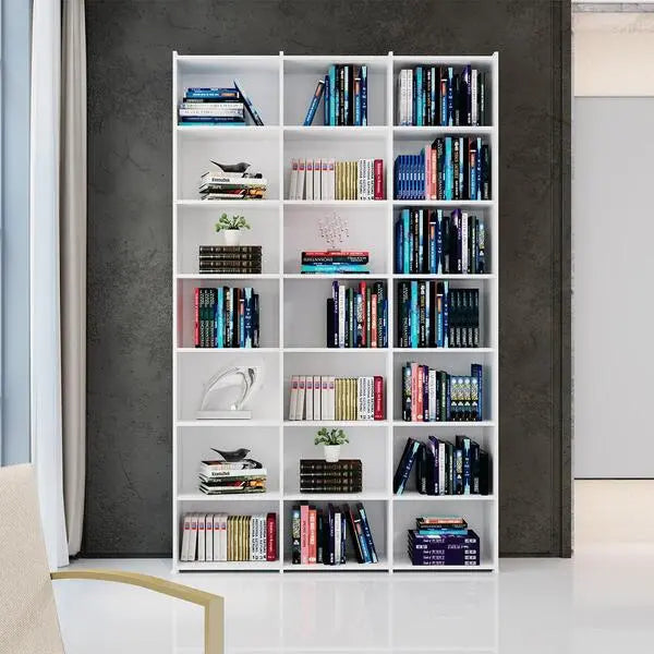 Estante Para Livros Montenegro Branco 18 Prateleiras 21 Nichos Casa Mobilia