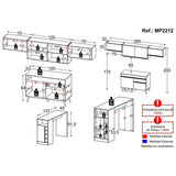 Armário De Cozinha Modulado Com Bancada Seven Multimóveis Mp2212