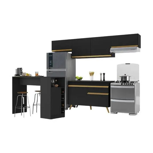 Armário De Cozinha Modulado Com Bancada Seven Multimóveis Mp2212