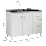 Balcão De Cozinha Sem Tampo 2 Pt 3 Gv Branco