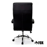 Cadeira De Escritório Presidente Fox Base Cromada Com Rodinha Molas Ensacadas Preta