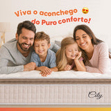 Cama Box Colchão Casal Molas Ensacadas City Pillow Top 138x188x61cm Branco / Bege Hellen - Suporta Até 110kg Por Pessoa