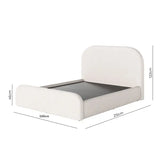 Cama Estofada Casal 1.40 Valentina em Linho Off white com Cabeceira Moderna