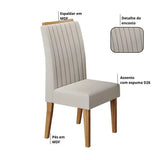 Conjunto Canto Baú Com Mesa De Jantar Retangular 120x80cm De Vidro E 2 Cadeiras Casa Moderna Bege/mel/off White/marfim