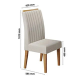Conjunto Canto Baú Com Mesa De Jantar Retangular 120x80cm De Vidro E 2 Cadeiras Casa Moderna Bege/mel/off White/marfim
