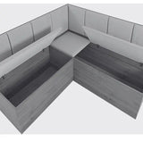 Conjunto Canto Baú Com Mesa De Jantar Retangular 120x80cm De Vidro E 2 Cadeiras Casa Moderna Bege/mel/off White/marfim