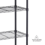 Estante de Metal Aço com 6 Prateleiras Preta Line Aramada 180x60x35cm 300kg