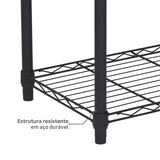 Estante de Metal Aço com 6 Prateleiras Preta Line Aramada 180x60x35cm 300kg