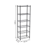 Estante de Metal Aço com 6 Prateleiras Preta Line Aramada 180x60x35cm 300kg