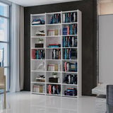 Estante Para Livros Montenegro Branco 18 Prateleiras 21 Nichos Casa Mobilia