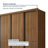Guarda Roupa Casal Premium Liv 4 Portas De Correr E 4 Gavetas 279,3cm Yescasa Marrom/carvalho Carvalho