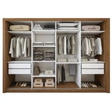 Guarda Roupa Casal Premium Liv 4 Portas De Correr E 4 Gavetas 279,3cm Yescasa Marrom/carvalho Carvalho