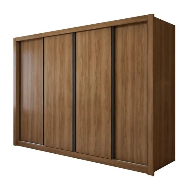 Guarda Roupa Casal Premium Liv 4 Portas De Correr E 4 Gavetas 279,3cm Yescasa Marrom/carvalho Carvalho