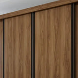 Guarda Roupa Casal Premium Liv 4 Portas De Correr E 4 Gavetas 279,3cm Yescasa Marrom/carvalho Carvalho