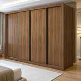 Guarda Roupa Casal Premium Liv 4 Portas De Correr E 4 Gavetas 279,3cm Yescasa Marrom/carvalho Carvalho