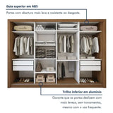 Guarda Roupa Casal Premium Liv 4 Portas De Correr E 4 Gavetas 279,3cm Yescasa Marrom/carvalho Carvalho