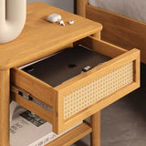 Mesa De Cabeceira Rattan 1 Gaveta 1 Nicho Madeira Freijó Cefira