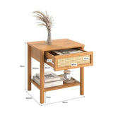 Mesa De Cabeceira Rattan 1 Gaveta 1 Nicho Madeira Freijó Cefira