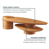 Mesa De Centro Para Sala De Estar Pétala 100% Mdf Cinamomo