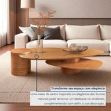 Mesa De Centro Para Sala De Estar Pétala 100% Mdf Cinamomo