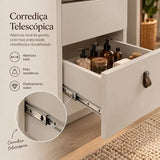 Penteadeira Camarim Com Espelho França Yescasa Bege/off White/freijó Off White/freijó
