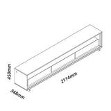 Rack Para Tv Até 85 Polegadas Com Led 100% Mdf 211,4cm Rodízios Requinte Yescasa Cinza Cinza/off White
