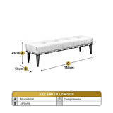 Recamier Luxo Madeira Maciça Valentin Bege Claro Bege Claro
