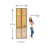 Sapateira 2 Portas Com Pés E Led 100% Mdf Bege/off White Off White
