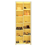 Sapateira 2 Portas Com Pés E Led 100% Mdf Bege/off White Off White